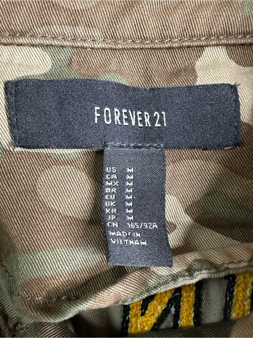 Forever 21 Green Brown Military Field Jacket Up To No Good, Dreamer. Size M - Picture 10 of 13